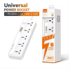 LDNIO SC5415 Power Strip With USB Port and Switch Button Extension Power Socket 2500 W 5 OUTLETS 4 USB PD/QC 3.0 Total 20 W